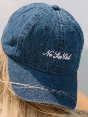 No Sun Club Denim Hat Barefaced Summer Accessories  Beach ONE SIZE FITS MOST OS